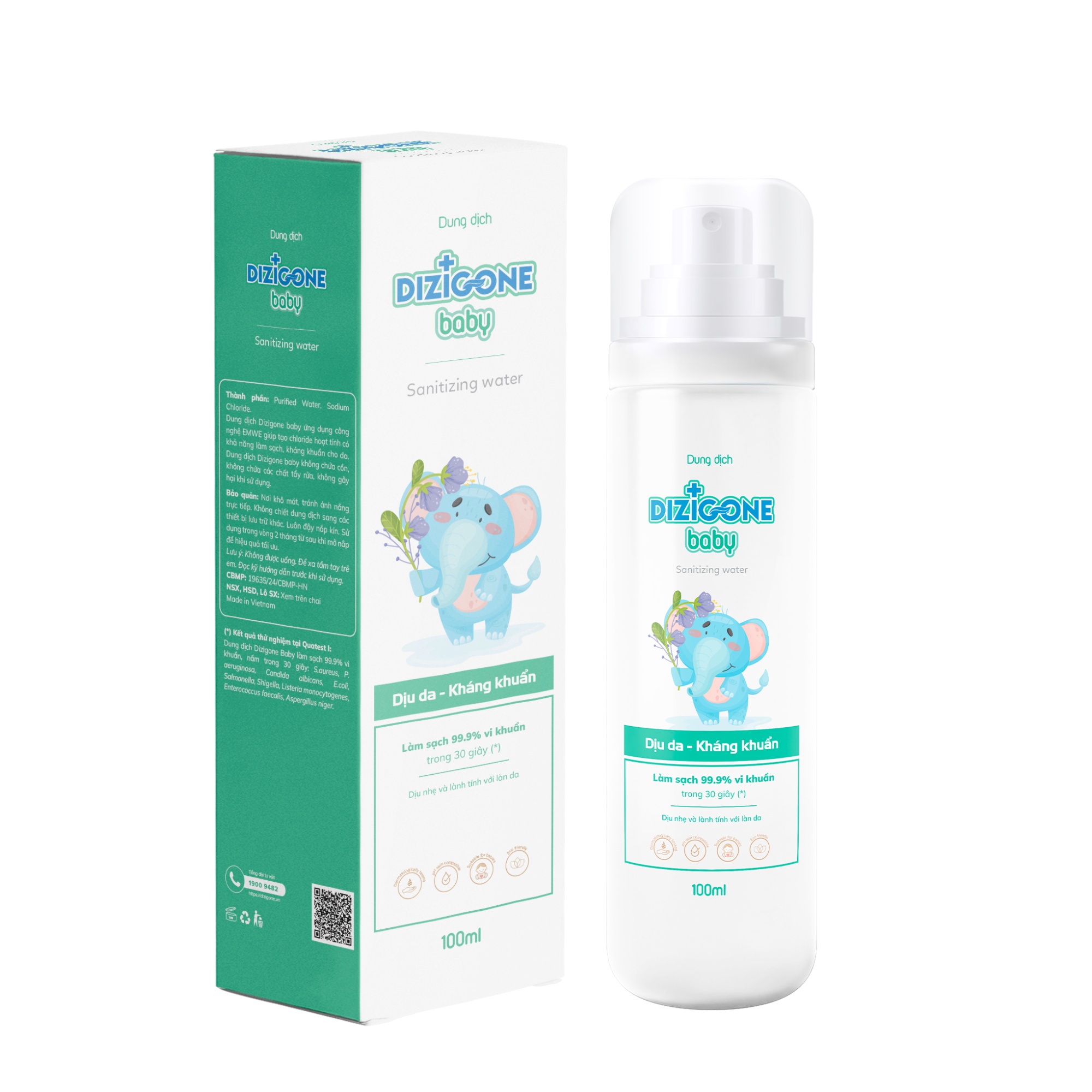 dung dịch dizigone baby - chai xịt 100ml